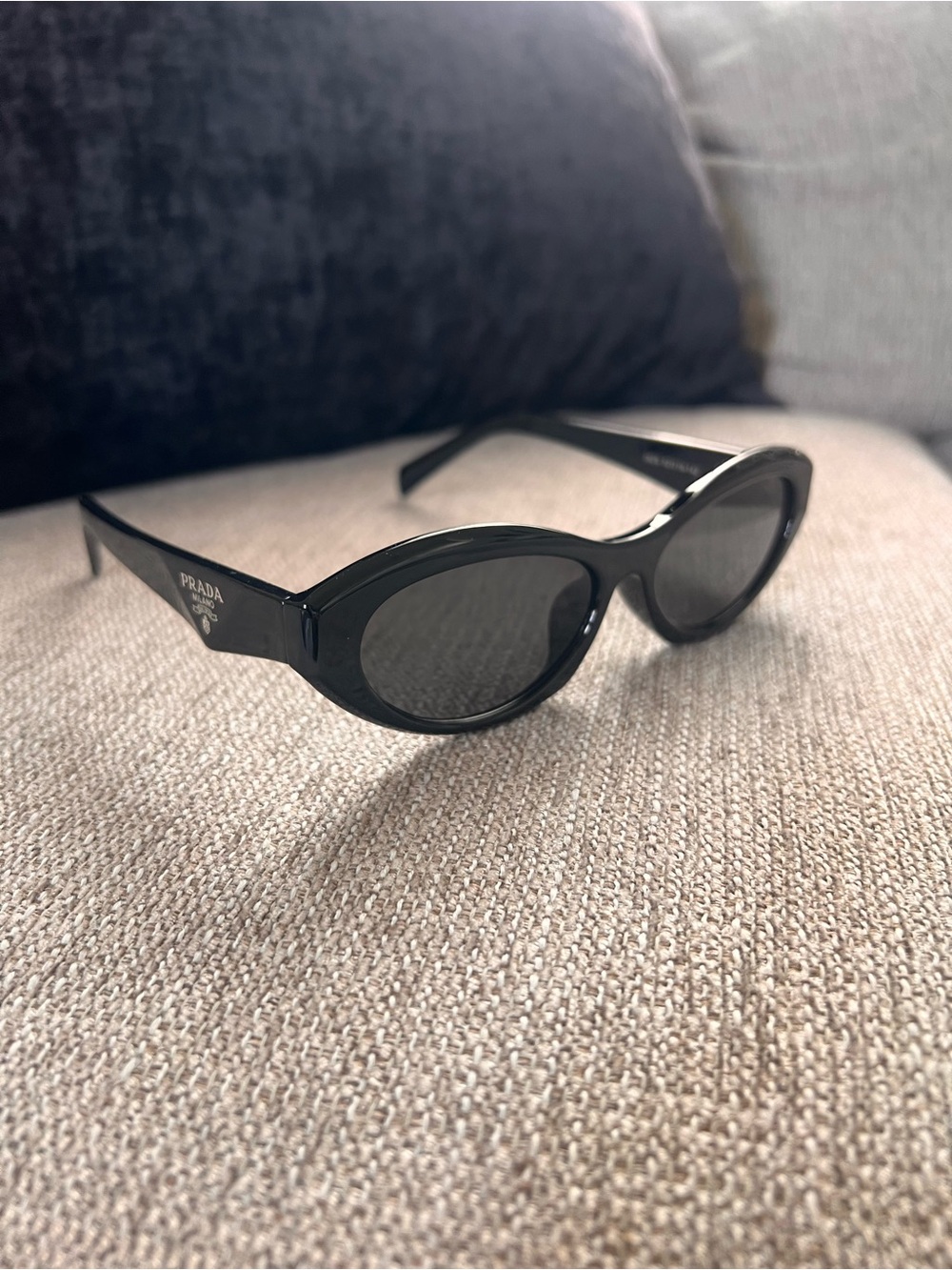 Prada Symbole Irregular Black Oval PR 26ZS Women's Sunglasses